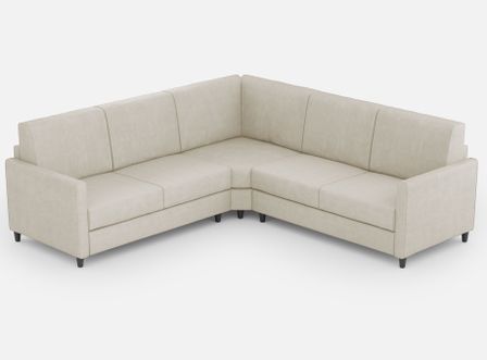 Canapé d'angle moderne italien tissu blanc cassé Korane - 5 tailles