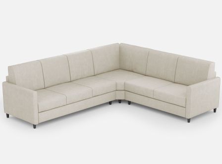 Canapé d'angle moderne italien tissu blanc cassé Korane - 5 tailles