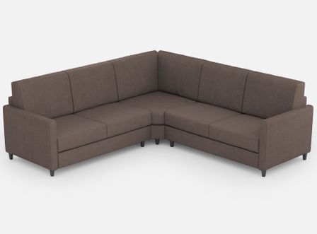 Canapé d'angle moderne italien tissu marron Korane - 5 tailles