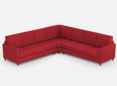 Canapé d'angle moderne italien tissu rouge Korane - 5 tailles