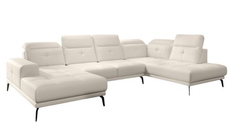 Canapé d’angle panoramique VERSUS simili cuir – Appuie-têtes réglables