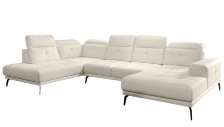 Canapé d’angle panoramique VERSUS simili cuir – Appuie-têtes réglables