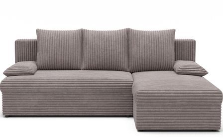 Canapé d’angle réversible convertible GARY en tissu côtelé – 206 cm