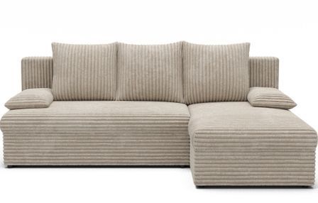 Canapé d’angle réversible convertible GARY en tissu côtelé – 206 cm
