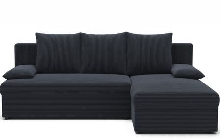 Canapé d’angle réversible convertible GARY en tissu côtelé – 206 cm