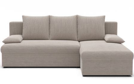 Canapé d’angle réversible convertible GARY en tissu côtelé – 206 cm