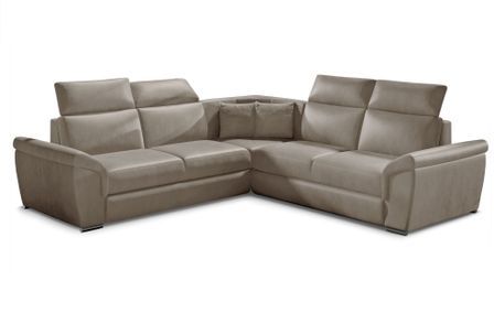 Canapé d’angle réversible convertible NEO en velours avec pieds en acier chromé – 266 cm