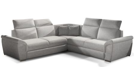 Canapé d'angle réversible et convertible tissu Neo - Pieds acier chromé