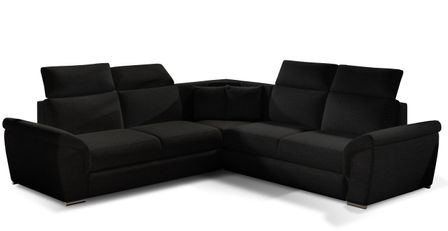 Canapé d'angle réversible et convertible tissu Neo - Pieds acier chromé