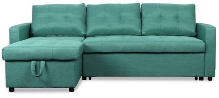 Canapé d'angle réversible et convertible tissu vert menthe Cuba