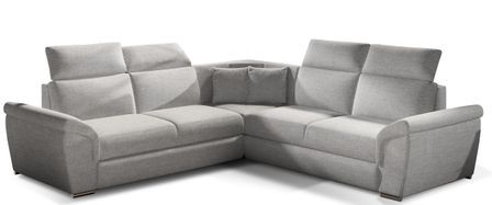 Canapé d'angle réversible et convertible velours Neo - Pieds acier chromé