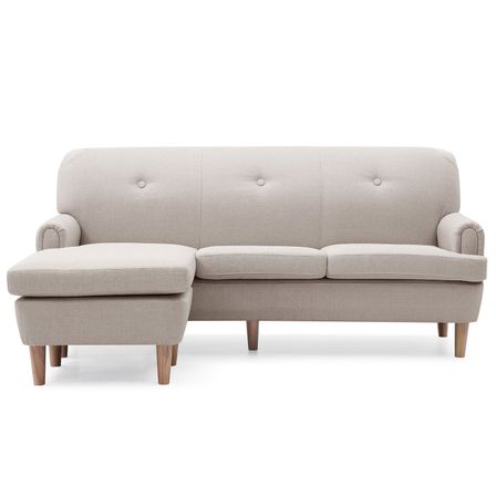 Canapé d'angle réversible tissu beige Ronal