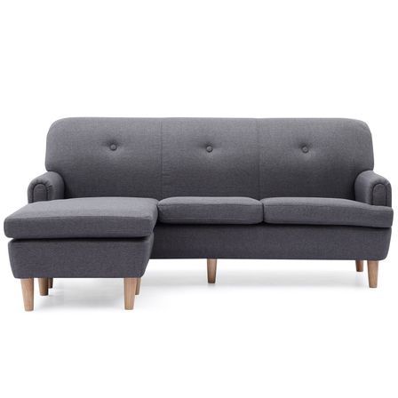 Canapé d'angle réversible tissu gris Ronal