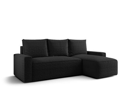 Canapé d’angle tissu bouclé convertible avec coffre NORE