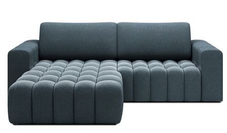 Canapé d’angle tissu capitonné Bozen – Convertible et rangement
