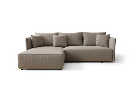 Canapé d’angle tissu convertible avec coffre MILAN