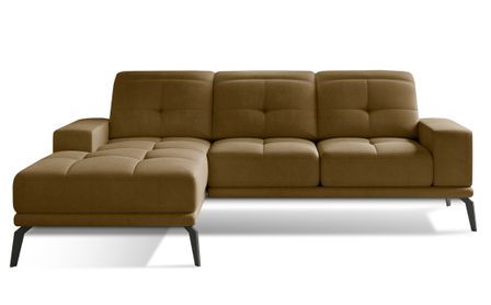 Canapé d’angle TORPILLE en velours – 265 cm
