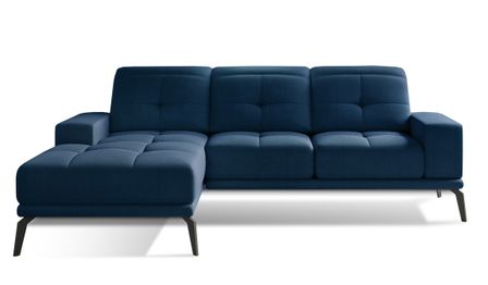 Canapé d’angle TORPILLE en velours – 265 cm