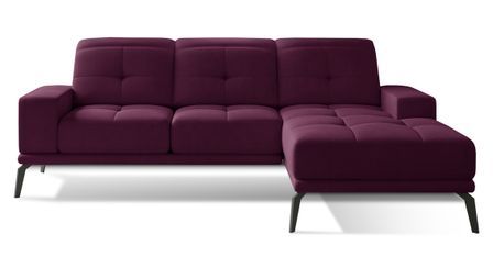 Canapé d’angle TORPILLE en velours – 265 cm