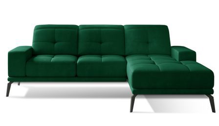 Canapé d’angle TORPILLE en velours – 265 cm
