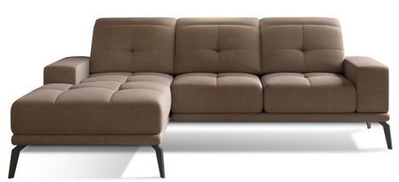 Canapé d’angle TORPILLE en velours – 265 cm