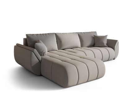 Canapé d’angle velours chenille convertible avec coffre ARCO