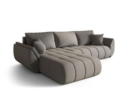 Canapé d’angle velours chenille convertible avec coffre ARCO