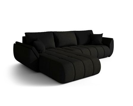 Canapé d’angle velours chenille convertible avec coffre ARCO