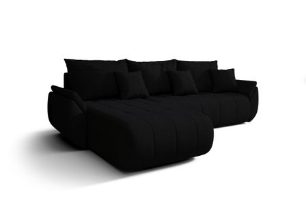 Canapé d’angle velours chenille convertible avec coffre NOVA