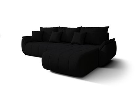 Canapé d’angle velours chenille convertible avec coffre NOVA