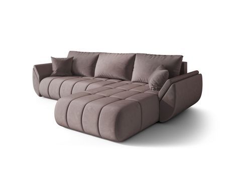 Canapé d’angle velours convertible avec coffre design moderne ARCO