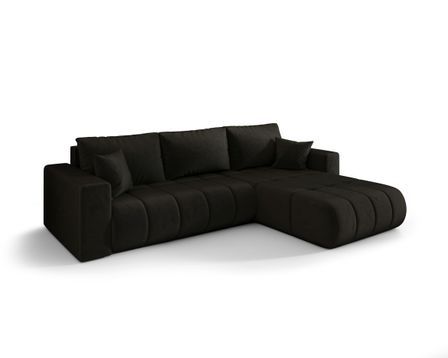 Canapé d’angle velours convertible avec coffre design ORIA