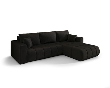 Canapé d’angle velours convertible avec coffre design ORIA