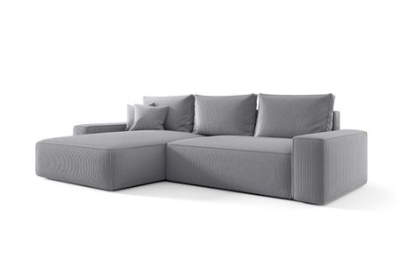Canapé d’angle velours convertible avec coffre NINA