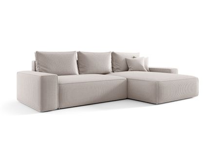 Canapé d’angle velours convertible avec coffre NINA