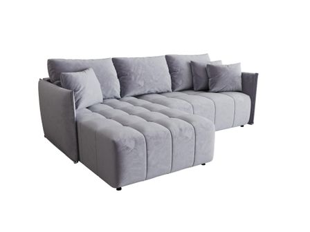 Canapé d’angle velours convertible avec rangement ELIO