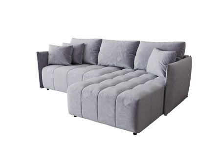 Canapé d’angle velours convertible avec rangement ELIO