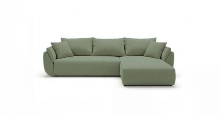 Canapé d’angle velours côtelé convertible avec coffre NOVA
