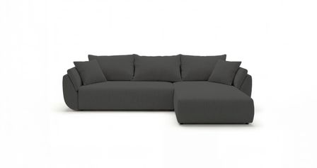 Canapé d’angle velours côtelé convertible avec coffre NOVA