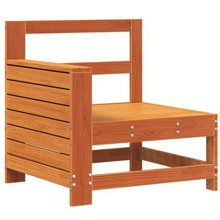 Canapé de jardin accoudoir marron bois de pin massif