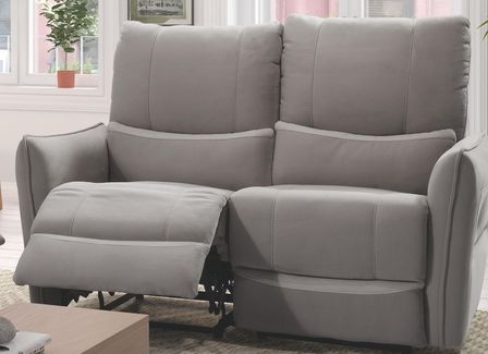 Canapé de relaxation 2 places Electrique Microfibre Gris clair Barca