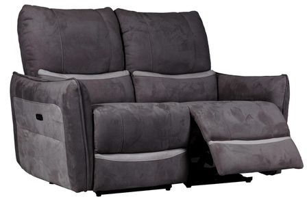 Canapé de relaxation 2 places Electrique Microfibre Gris foncé Barca