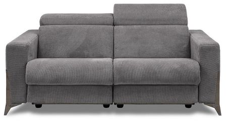 Canapé de relaxation 2 places électrique tissu gris foncé Bakay