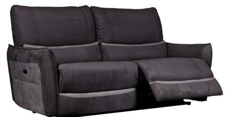 Canapé de relaxation 3 places Electrique Microfibre Gris foncé Barca