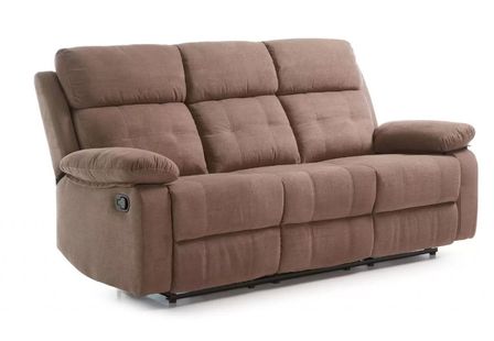 Canapé de relaxation 3 places électrique microfibre marron Doka