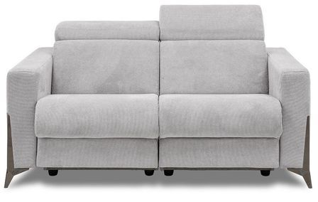 Canapé de relaxation 3 places électrique tissu gris clair Bakay