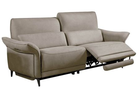 Canapé de relaxation électrique 3 places tissu beige Arona