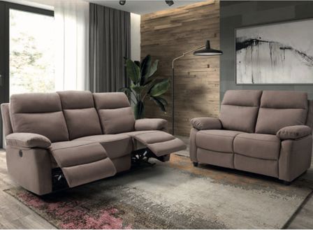 Canapé de relaxation en tissu Karez - manuel ou électrique - 2 couleurs - 1, 2 ou 3 places