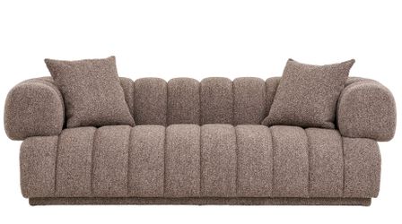 Canapé droit AURORA 3 à 4 places – Tissu marron