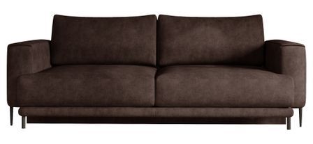 Canapé droit convertible 3 places DAVINA en tissu avec coffre et pieds en métal noir – 248 cm